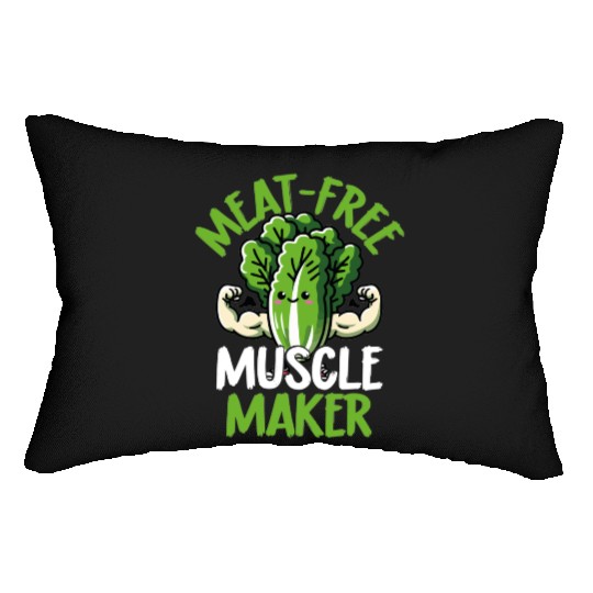 Meat-Free Muscle Maker Funny Vegan Gym Lumbar Pillows