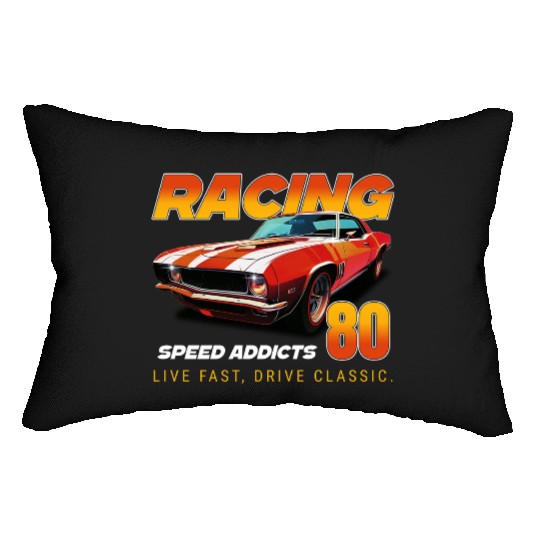 Racing Classic Car Graphic Lumbar Pillows, Retro Muscle Car