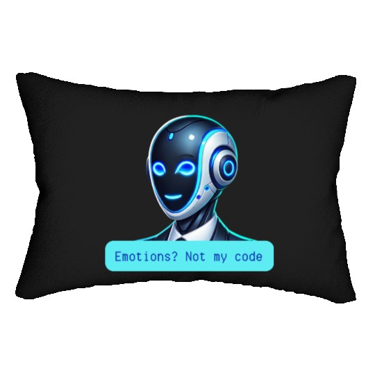 Emotions Not My Code Funny AI Robot Design Lumbar Pillows