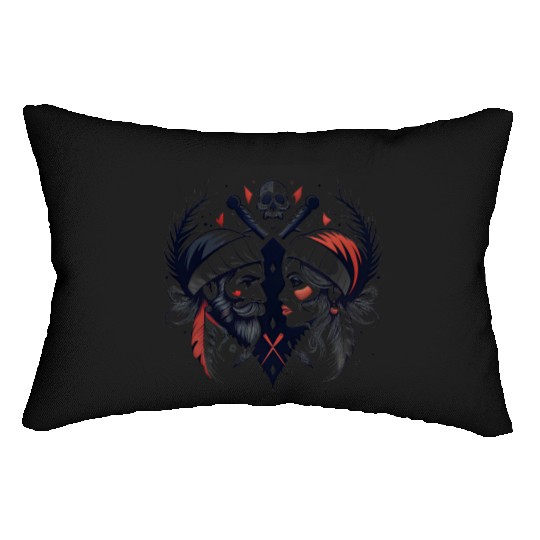Pirate Love: Romantic Skull & Crossbones Lumbar Pillows