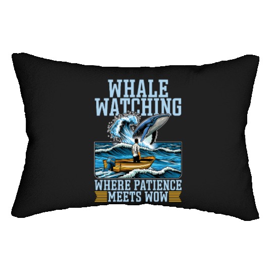 Whale Watching Where Patience Meets Marine Animal Lumbar Pillows