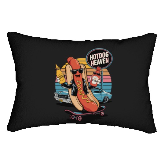 Funny Hot Dog Heaven Fast Food Skateboard Skater Lumbar Pillows