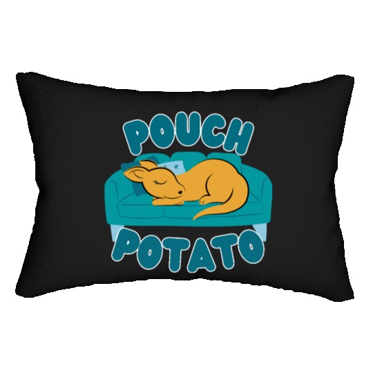 Pouch Potato Funny Cute Sleepy Kangaroo Lumbar Pillows