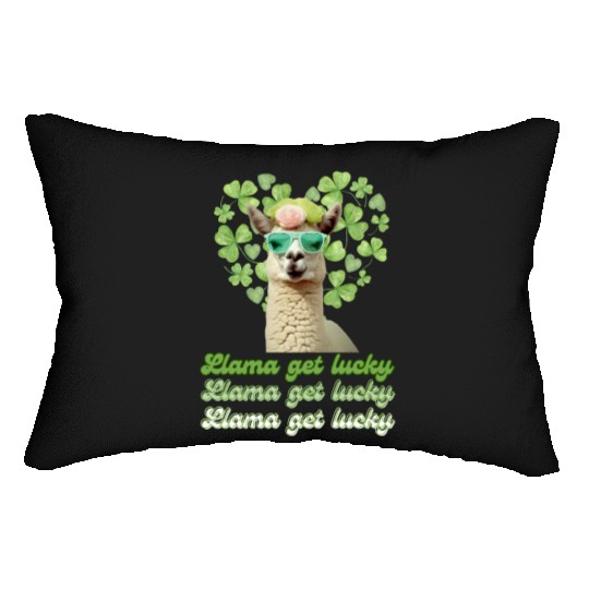 Llama Get Lucky | St. Patricks Day Edition Lumbar Pillows