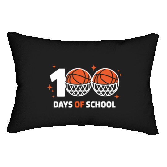100 Days of School Basketball Celebration Lumbar Pillows