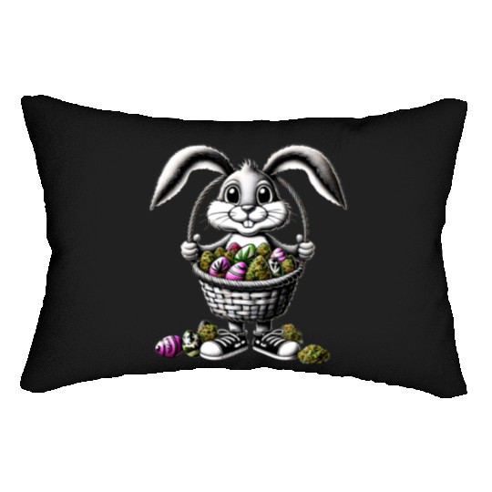 Easter Bunny's Green Surprise - Cannabis and Egg Lumbar Pillows