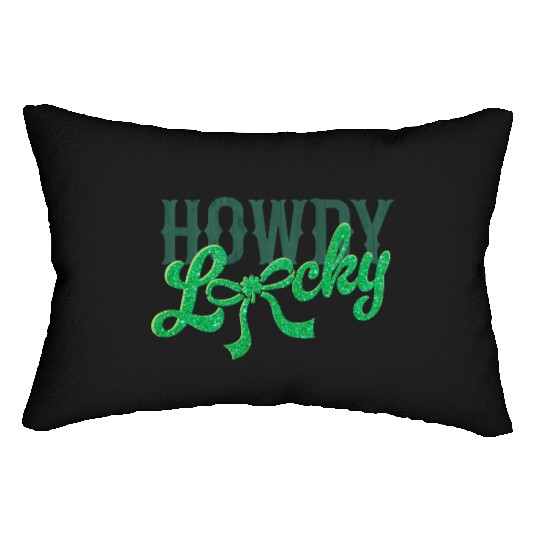 Howdy Lucky Western Cowgirl St Patricks Design Lumbar Pillows