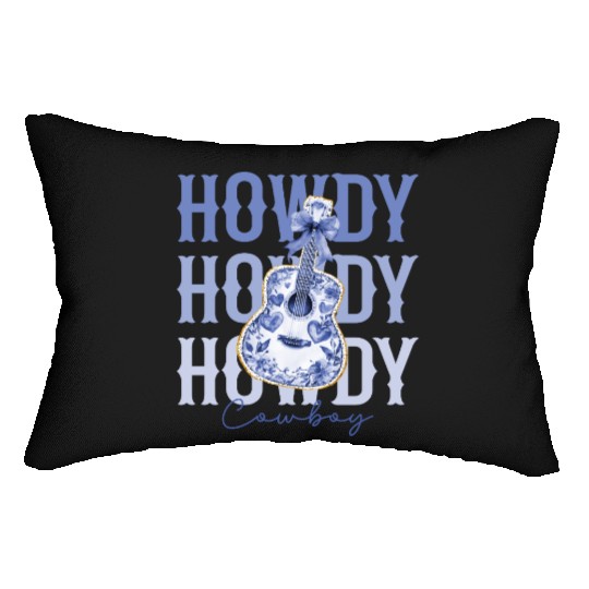 Howdy Cowboy Guitar Lumbar Pillows