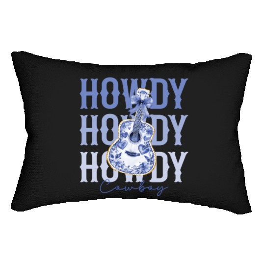 Howdy Cowboy Guitar Lumbar Pillows