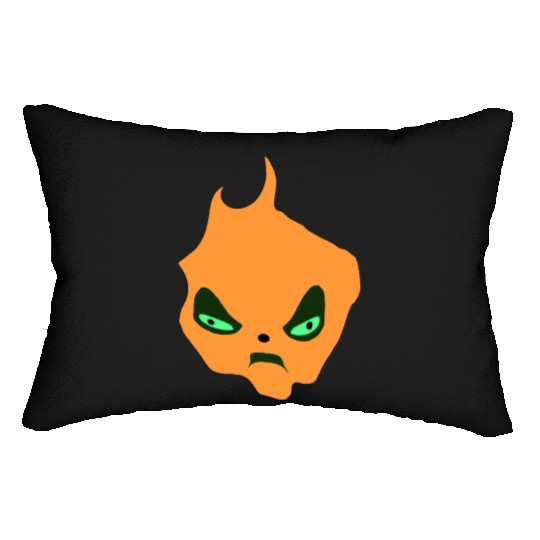Fiery Angry Demon Face Illustration Lumbar Pillows