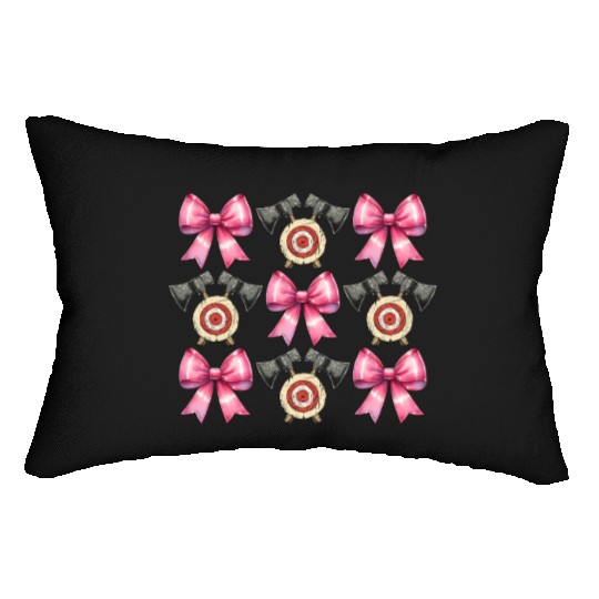 Coquette Bow Axe Throwing Axe Thrower Mothers Day Lumbar Pillows