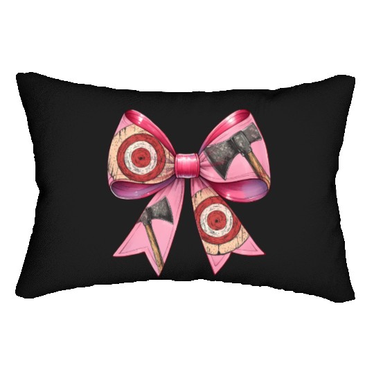 Coquette Bow Axe Throwing Axe Thrower Mothers Day Lumbar Pillows