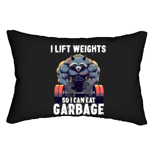 Weightlifting Workout Gym Raccoon Gift Lumbar Pillows