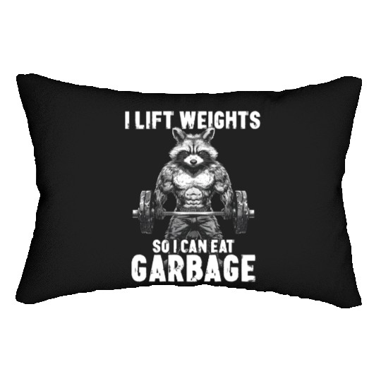 Workout Raccoon Weightlifting Gym Gift Lumbar Pillows