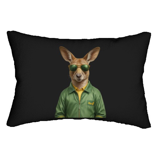 Green and Gold Kangaroo 3 Lumbar Pillows