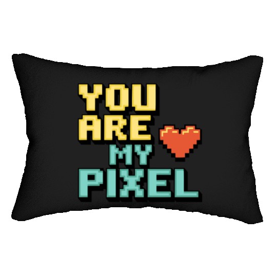 Gamer Valentine's Pixel 8-bit Gaming Couple Lumbar Pillows