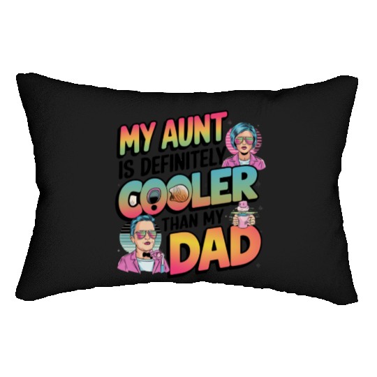 Cool Aunt Over Dad - Funny Retro Gradient Design Lumbar Pillows