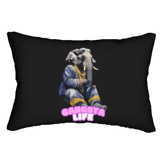 Gangsta Life Elephant Lumbar Pillows