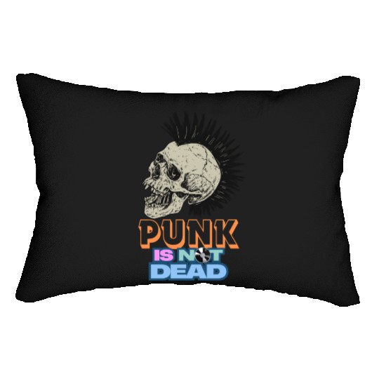 Punk Skull Mohawk Design – Punk Is Not Dead Lumbar Pillows