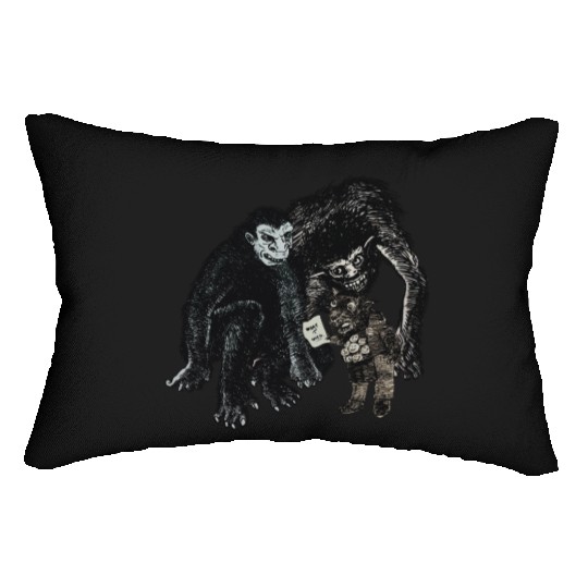Surreal Monster Art – Dark Humor What It Says Desi Lumbar Pillows