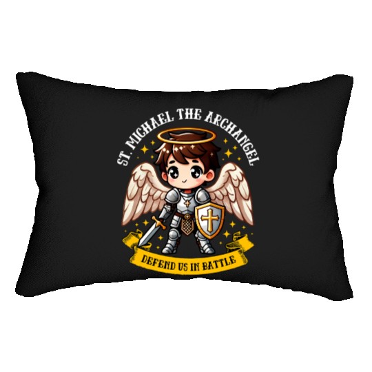 Saint Michael the Archangel Catholic Pray for kids Lumbar Pillows