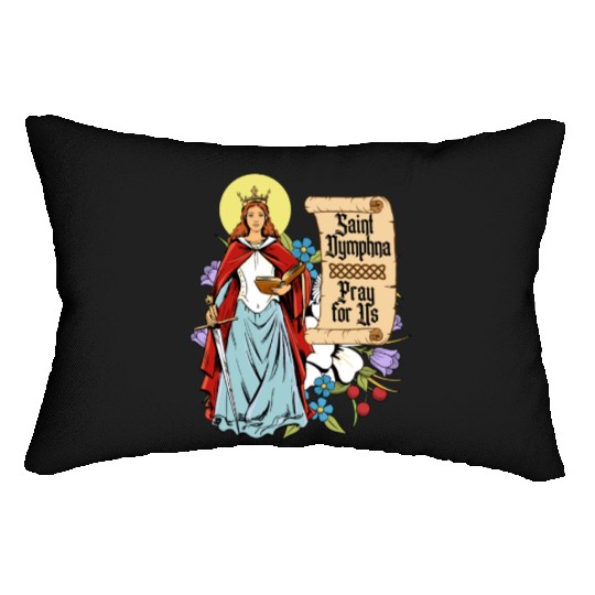 St. Dymphna Purity Lily Patron Saint Mental Health Lumbar Pillows