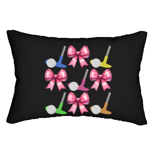 Coquette Bow Mini Golf Golfer Mothers Day Lumbar Pillows