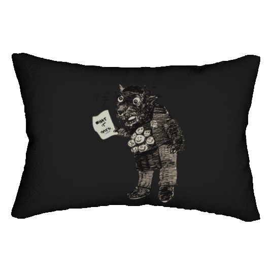 Surreal Wolf Boss Man – Dark Office Humor Lumbar Pillows