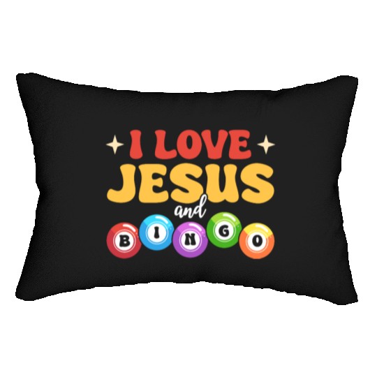 I Love Jesus and Bingo Lumbar Pillows