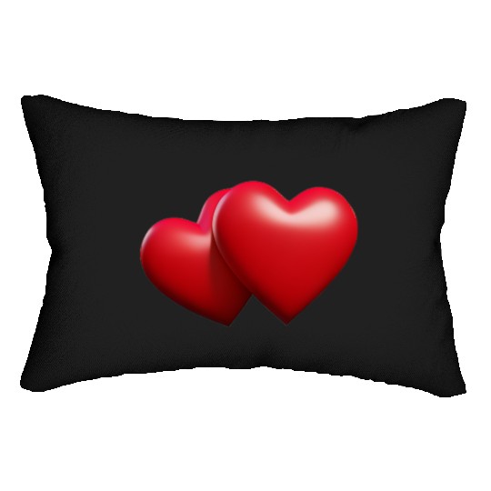 love red hearts Lumbar Pillows