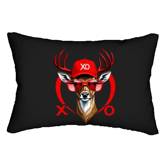 Funny Valentine Buck Valentines Deer Hunting Lumbar Pillows