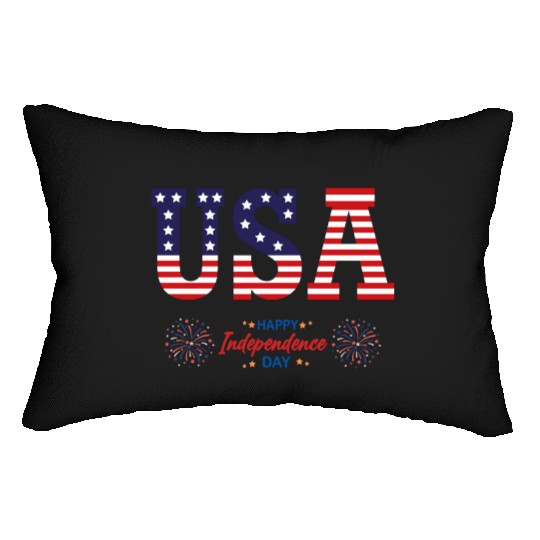 Happy Independence Day - USA Lumbar Pillows