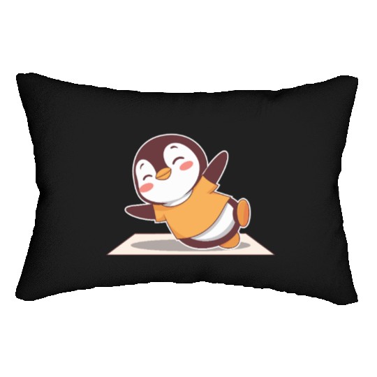 Happy Penguin Yoga Adventure Fun Lumbar Pillows