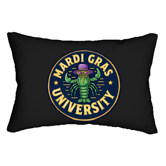 Mardi Gras University Crawfish Men's Mardi Gras Lumbar Pillows