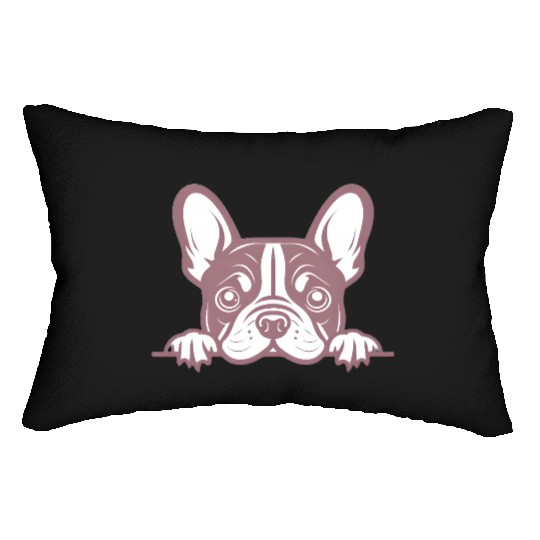 French Bulldog Frenchie Sweet Face Pink Lumbar Pillows