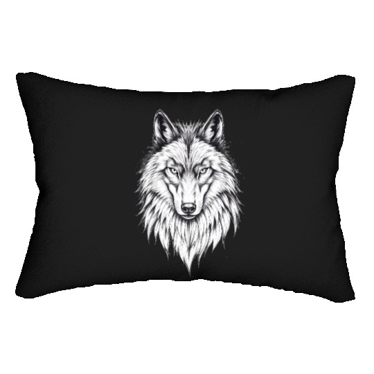 Wolf Face: Majestic and Wild Lumbar Pillows
