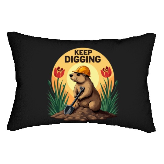 Industrious Groundhog Gardener Lumbar Pillows
