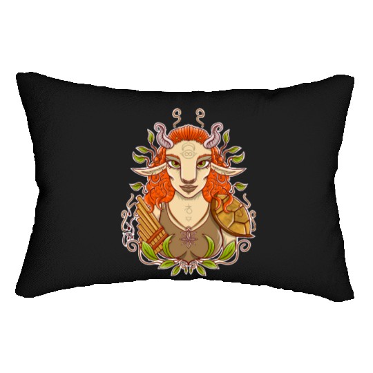 Female Faun - Magic and Natural Wisdom Lumbar Pillows