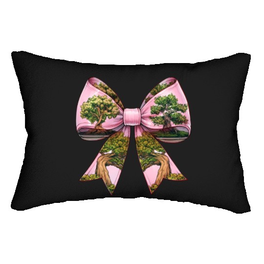 Coquette Bow Bonsai Japanese Zen Mothers Day Lumbar Pillows