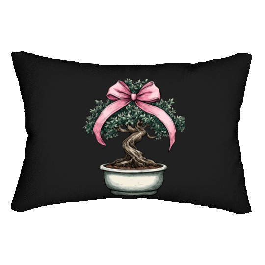 Coquette Bow Bonsai Japanese Zen Mothers Day Lumbar Pillows