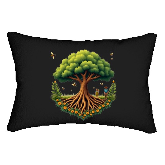 Tree of Life & Bees Lumbar Pillows