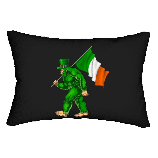 St. Patrick's Day Bigfoot Ireland Flag Lumbar Pillows