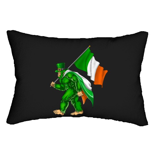 St. Patrick's Day Bigfoot Ireland Flag Lumbar Pillows