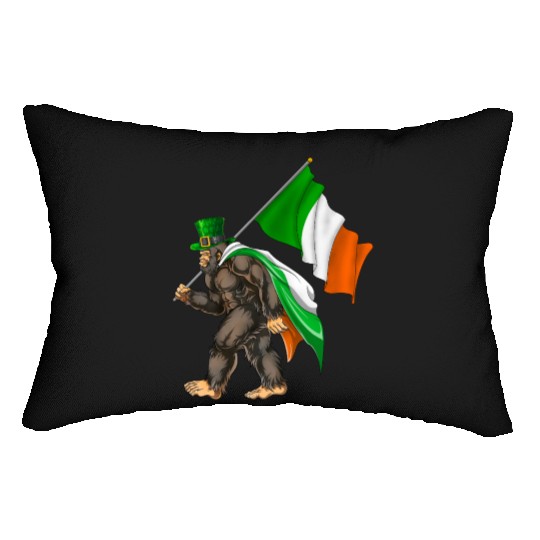 St. Patrick's Day Bigfoot Ireland Flag Lumbar Pillows
