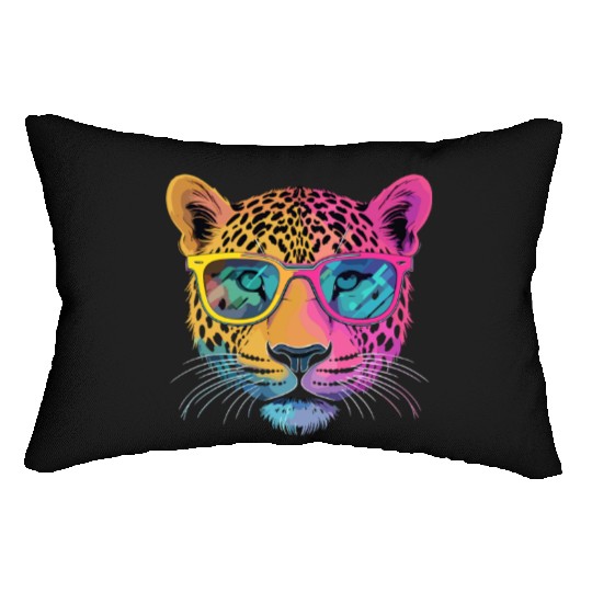 Cheetah Wearing Sunglasses Hipster Style Lumbar Pillows