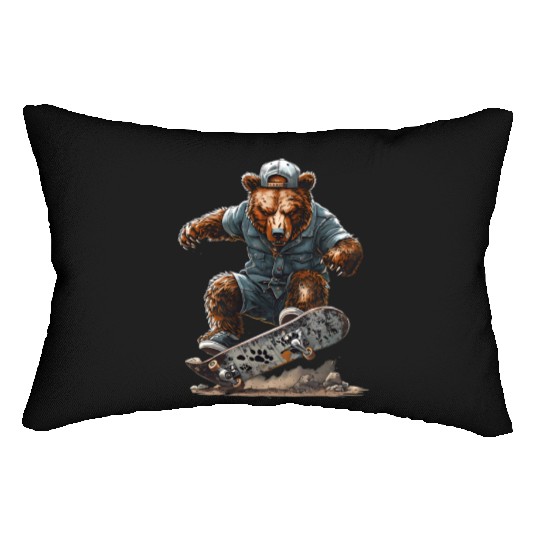 Skateboard Bear: Ride the Wild Side Lumbar Pillows