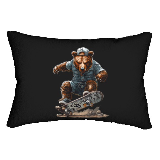 Skateboard Bear: Ride the Wild Side Lumbar Pillows