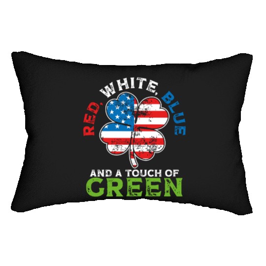 Red White Blue and a Touch of Green Irish USA Lumbar Pillows