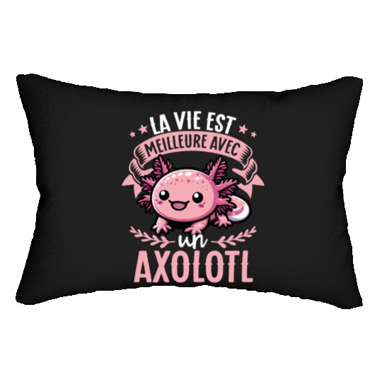 La Vie Est Meilleure Avec Unxolotl - Sweet Axolotl Lumbar Pillows