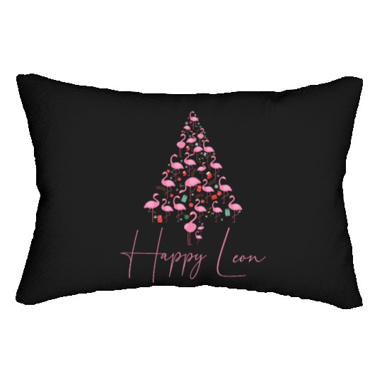 Happy Leon! - Flamingo Christmas Tree Lumbar Pillows